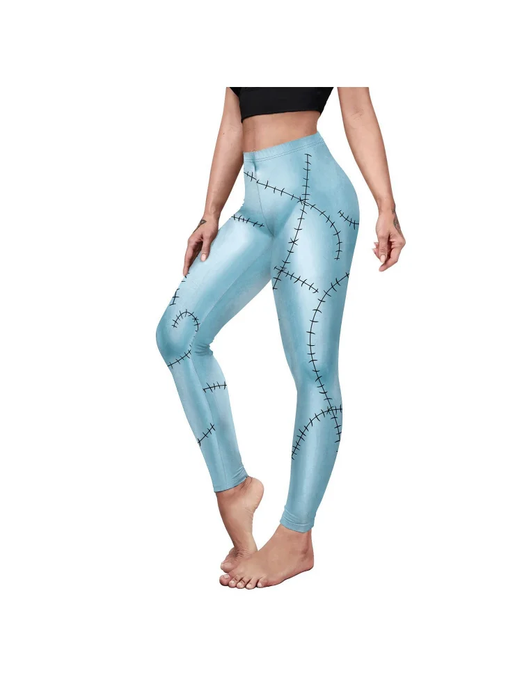 

2024, Хэллоуин, потому что брюки-одежда с принтом, женские базовые длинные брюки с подтяжкой ягодиц, модные женские брюки