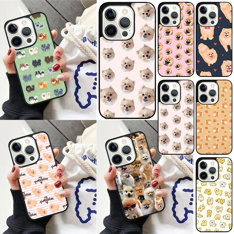 Cartoon Pomeranian Dog Cover For iPhone 16 13 14 15 Pro Max 12 Mini 11 15 Pro Max 6 7 8 Plus Max SE 2020 Phone Case