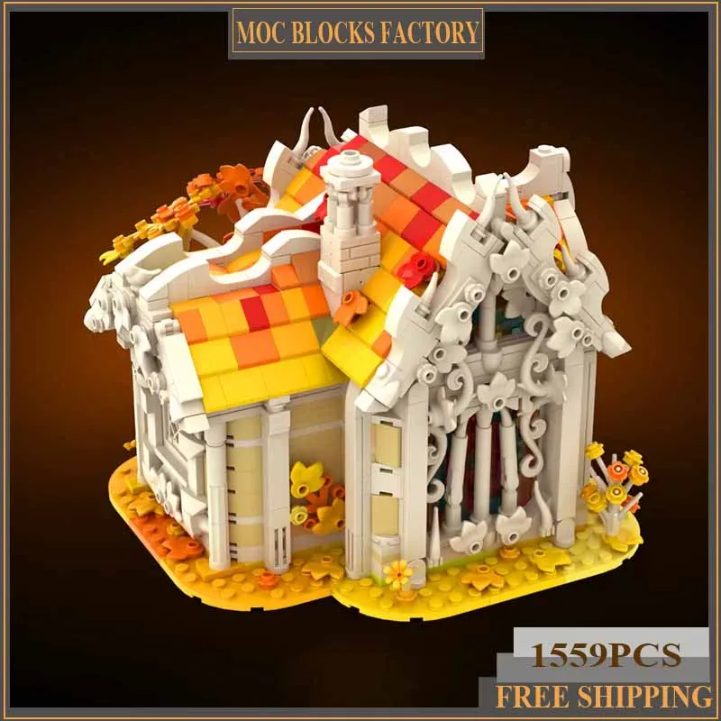 Medieval Castle Model Moc Building Blocks Autumn-Birch-House Model Technology Brick DIY Assembly Construction Toy Holiday Gifts