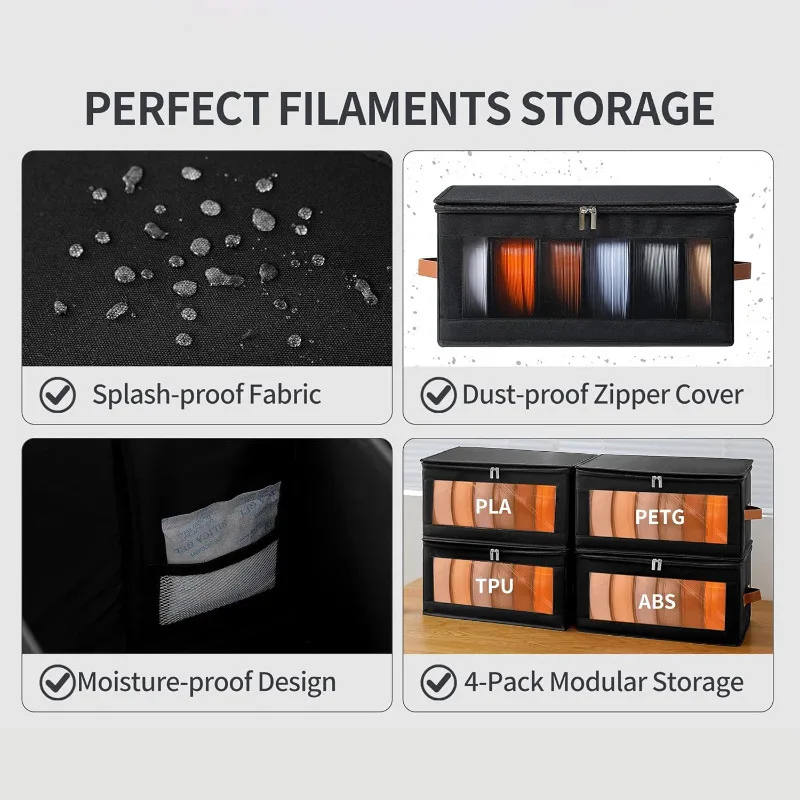 Oxford Cloth Storage Bag For Printer Filament Toy CD Box Visible Foldable Dustproof Toy Organizer Bag