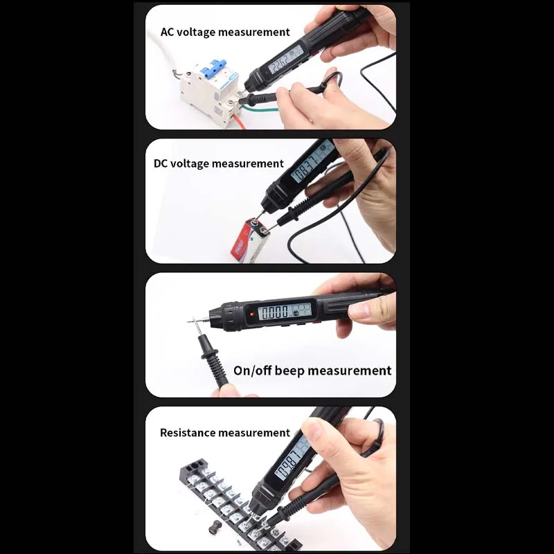 Multímetro Digital inteligente, bolígrafo Detector de voltaje de alta precisión sin contacto, rango automático de capacitancia OHm NCV, 4000
