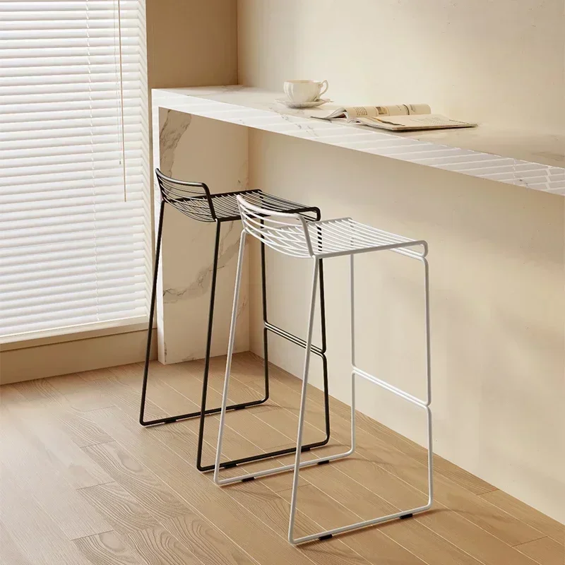 

Bar Chair Backrest Wrought Iron High Stool Bar Front Desk High Chair High Chair