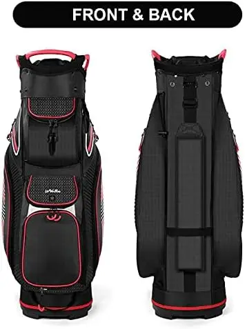 Cart Golf Bag 14 Way Divider Golf Push Cart Bag for Men Cart Bags with Cooler