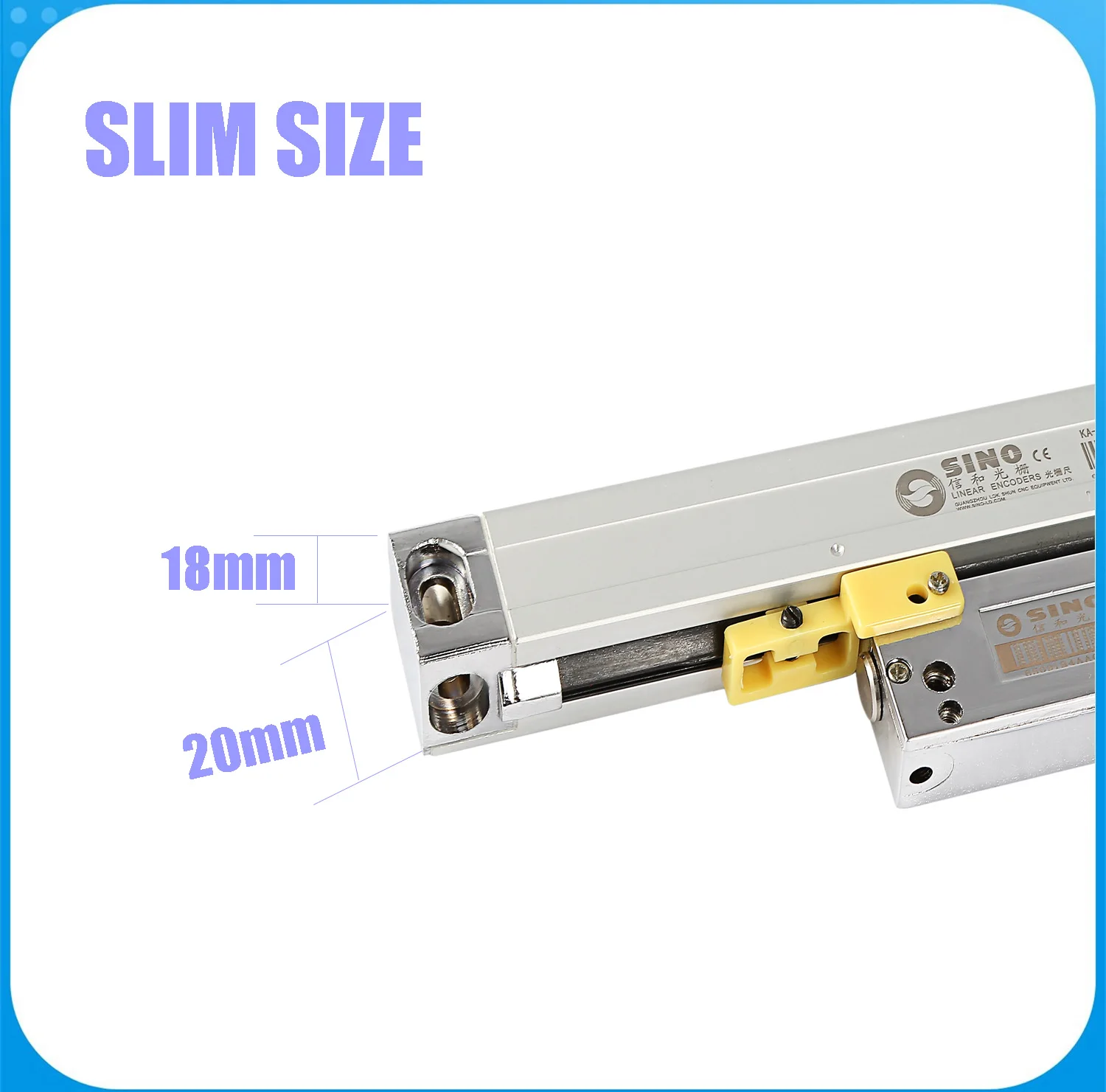 Sino KA500 120 170 220 270 320 370 420 470 520mm 0.001mm Slim Linear Scale KA-500 Small Thin 1um Optical Encoder for Lathe Mill