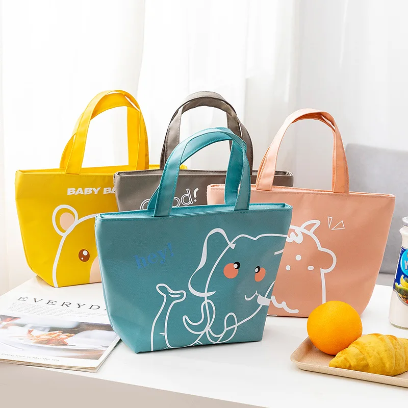 Kids Lunch Bags for Women Cartoon Bento Bag Minimalist Student Handbag Insulated Picnic Bag Mother Kids Bags for Girl Mochila