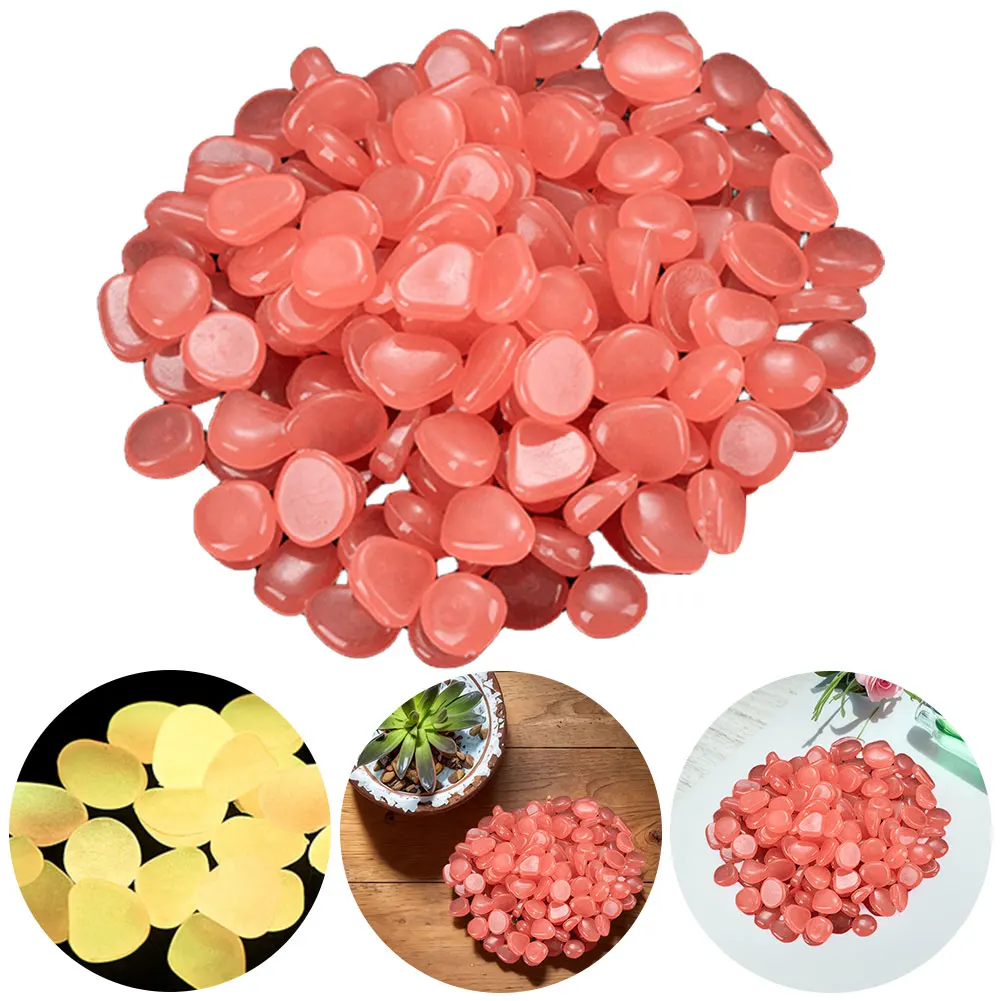 

100Pcs Garden Pebbles Multifunction Glow In The Dark Pebbles Glowing Stones Rocks Pebbles Reusable for Outdoor Landscaping