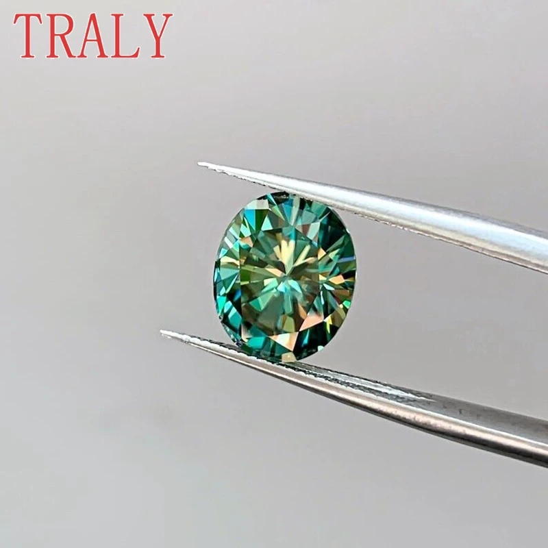 

Green/Colored Oval Moissanite Loose Stone 1CT-8CT Excellent Cut D VVS Lab-Grown Diamonds with GRA Certificated Test Positive