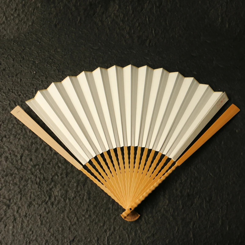 Old Yuzhu rubbing section 95 inch literati folding fan handle bamboo