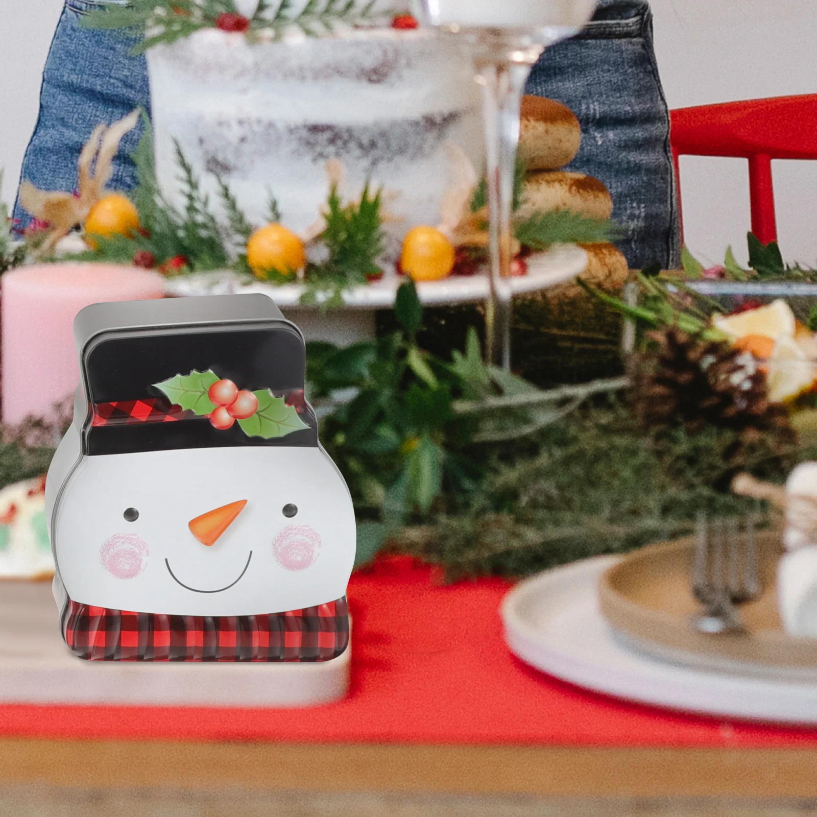 

4pcs Gift Box Christmas Tinplate Storage Container For Candy Biscuits Cookie Jar Party Decoration Small Tin Box Wedding Favor