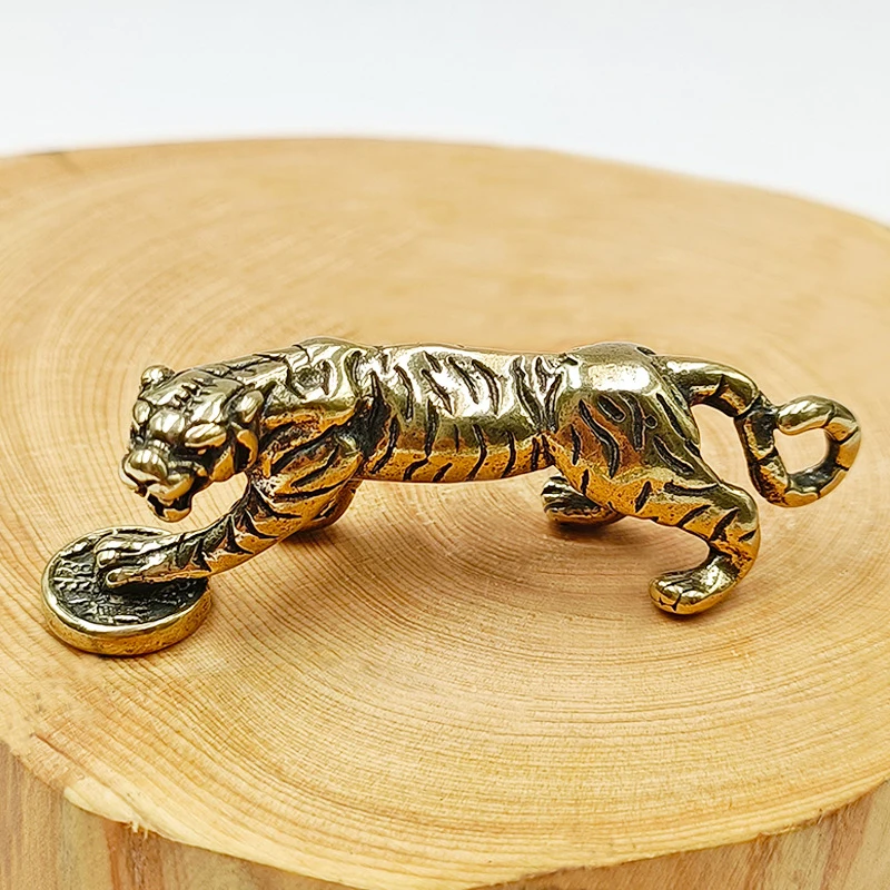 1PC Statue Figurine Wealth Brass Decor Prosperity Chinese Style Ornament Qilin Dragon Luck Animal Fengshui Vintage