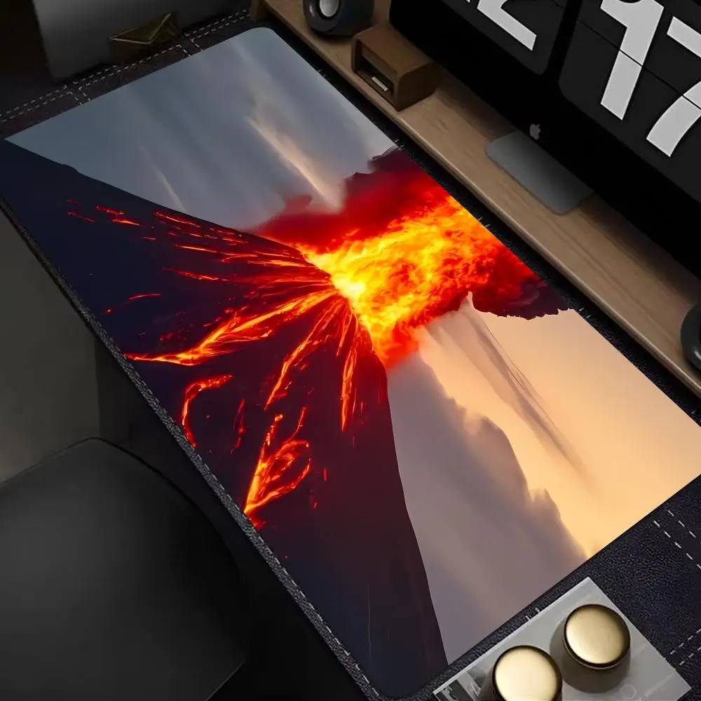 

Коврик для мыши Volcano XXL, игровые аксессуары, офисный коврик для геймеров, нескользящий коврик для клавиатуры и ноутбука, большой коврик для мыши