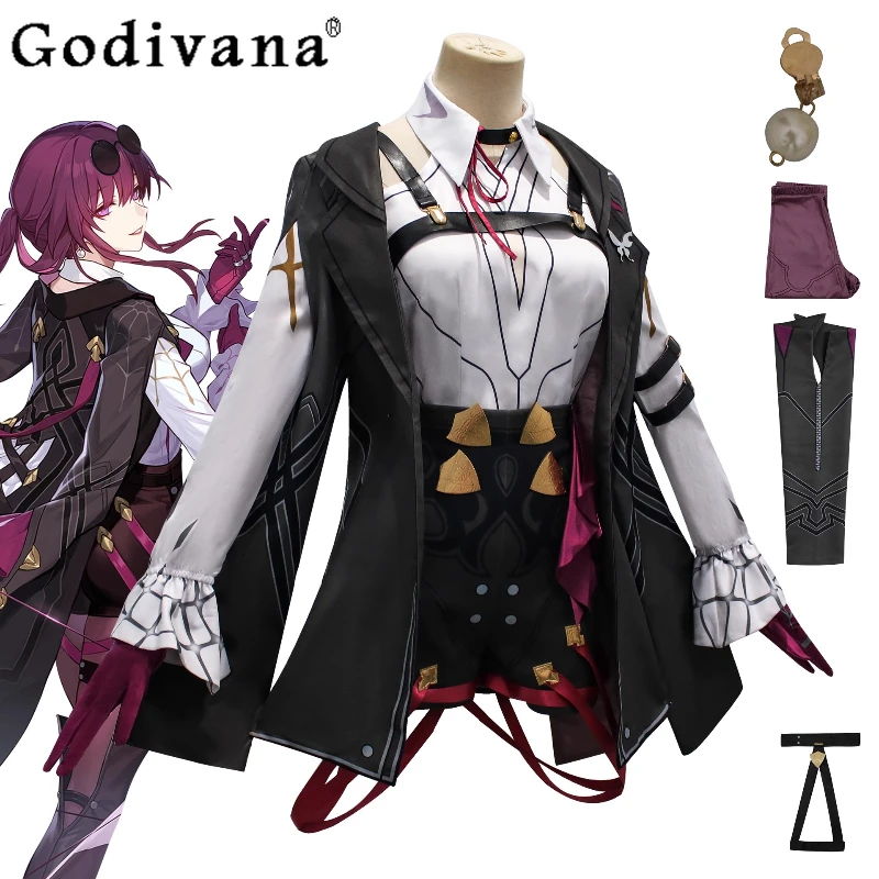 ハロウィンパーティースーツかつらカフカ衣装女の子制服 Honkai カフカコスプレ衣装女性 Honkai スターレールコスプレ衣装