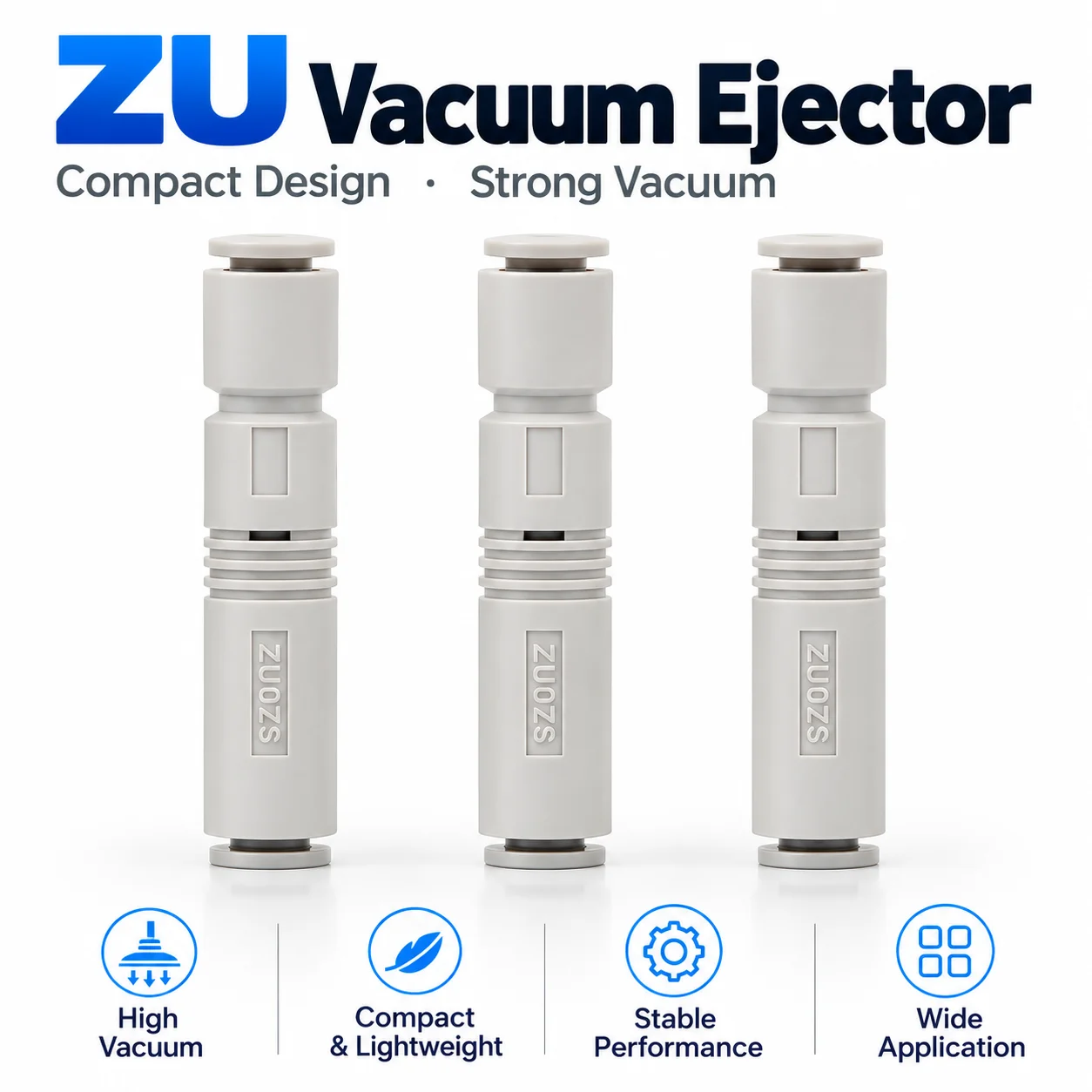 Large Suction Pneumatic Negative Pressure Tube Vacuum Generator ZU Series ZU05S ZU07L ZU07SA01 ZU05S-04 ZU07LA01 ZU04SA