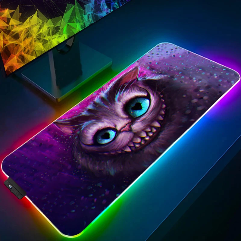 لوحة ماوس RGB أليس في بلاد العجائب ملحقات ألعاب Varmilo لوحة مفاتيح كمبيوتر شخصي حصيرة مكتبية سجادة بإضاءة خلفية LED لوحة ماوس