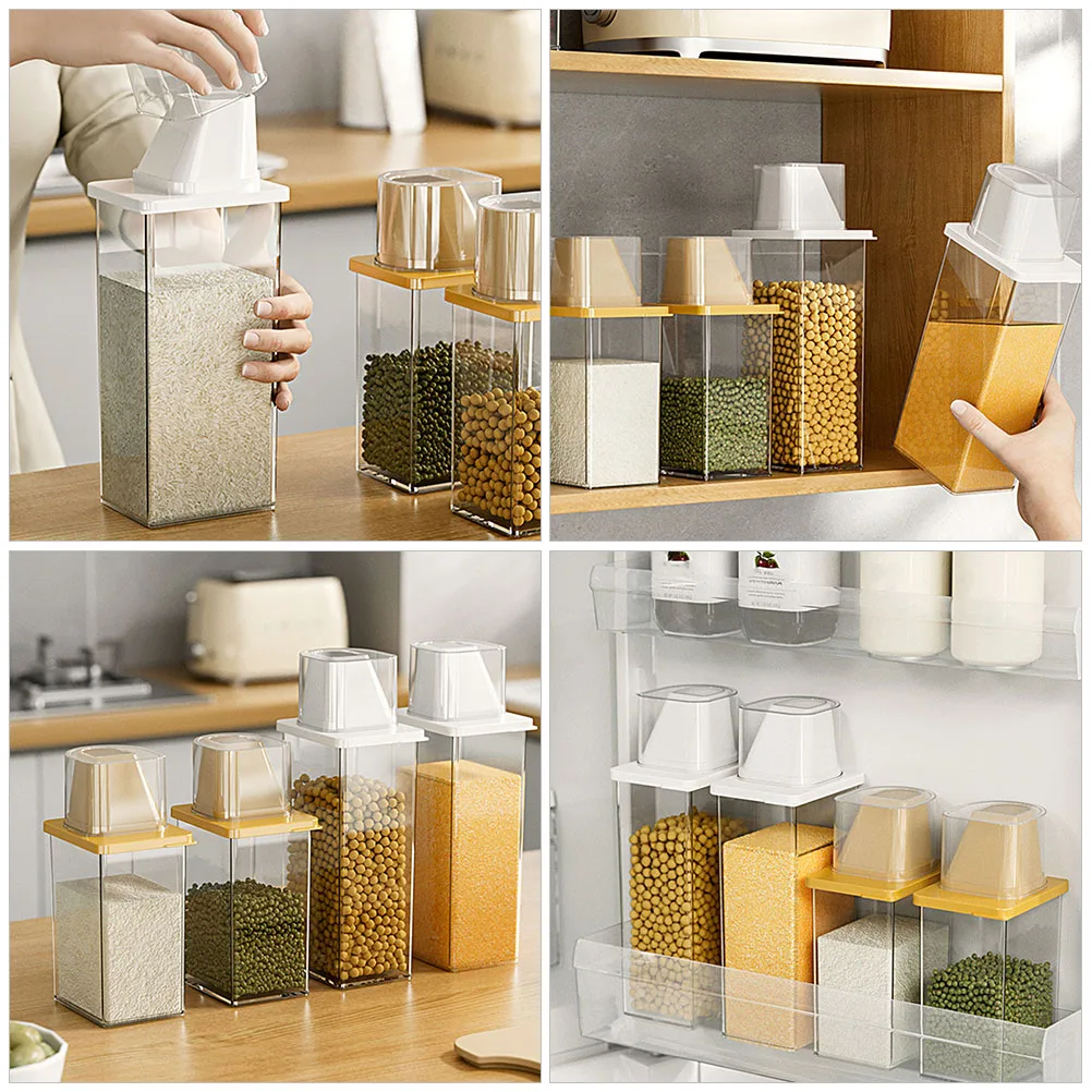 

Airtight Rice Container 800Ml Kitchen Jar For Grains Beans Sealed Food Storage Container Transparent Design Household Daily Use
