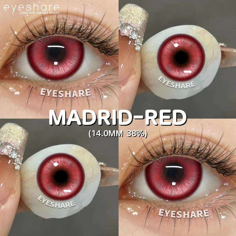 EYESHARE 1Pair Cute Cosplay Colored Contact Lenses for Halloween Anime Blue Pupil Lens Red Contact Lens Purple Colored Lenses
