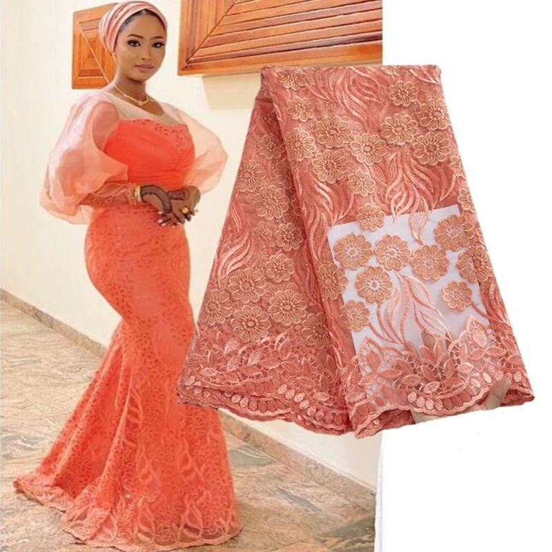 

Zhenguiru Nigerian Lace Fabrics 2022 High Quality African Tulle Lace Fabrics French Embroidery Mesh Lace Fabrics For Party A2838