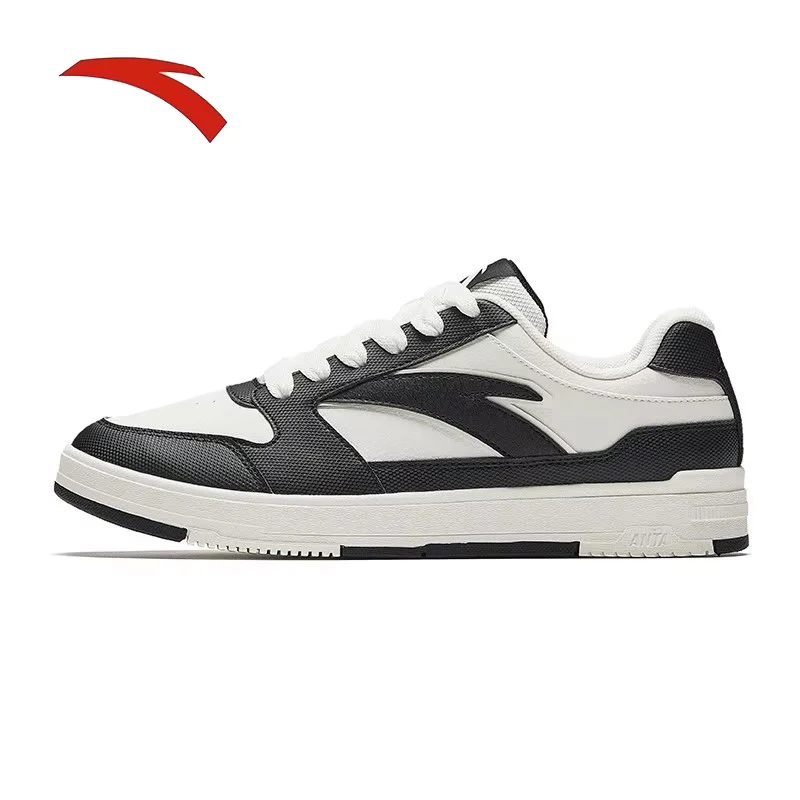 ANTA blackandwhitecolor matching versatile casual board shoes men's 2025 spring new low top sports shoes trendy skateboard shoes