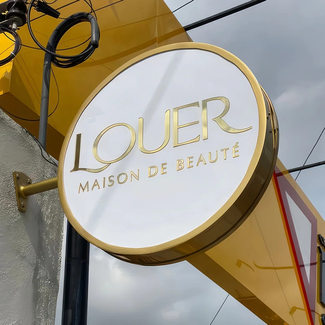 Outdoor Custom Aluminum lightbox sign Led Round Light Box Projecting Sign Double Sided Advertising Sign Billboard for Business