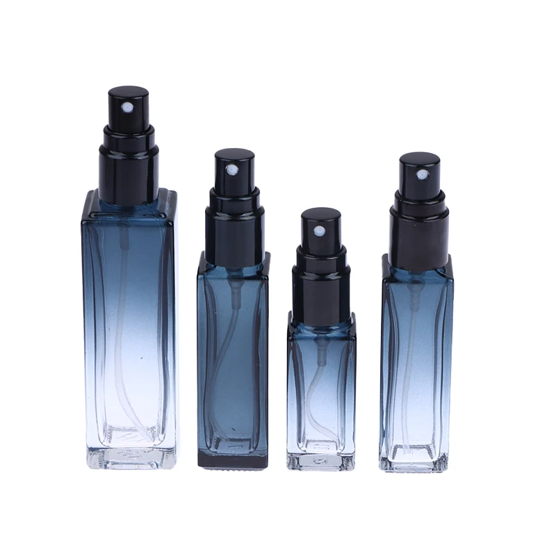 Gradient Blue Empty Glass Perfume Spray Bottles Set - 5ml 9ml 20ml Atomizer Travel Cosmetic Perfume Sprayers for Essential Oils