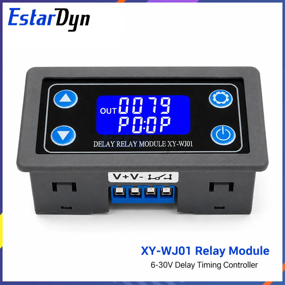 Estardyn DC 6-30V Digital Time Delay Relay Programmable Timer Control Switch LED Display Trigger Cycle Module with Case