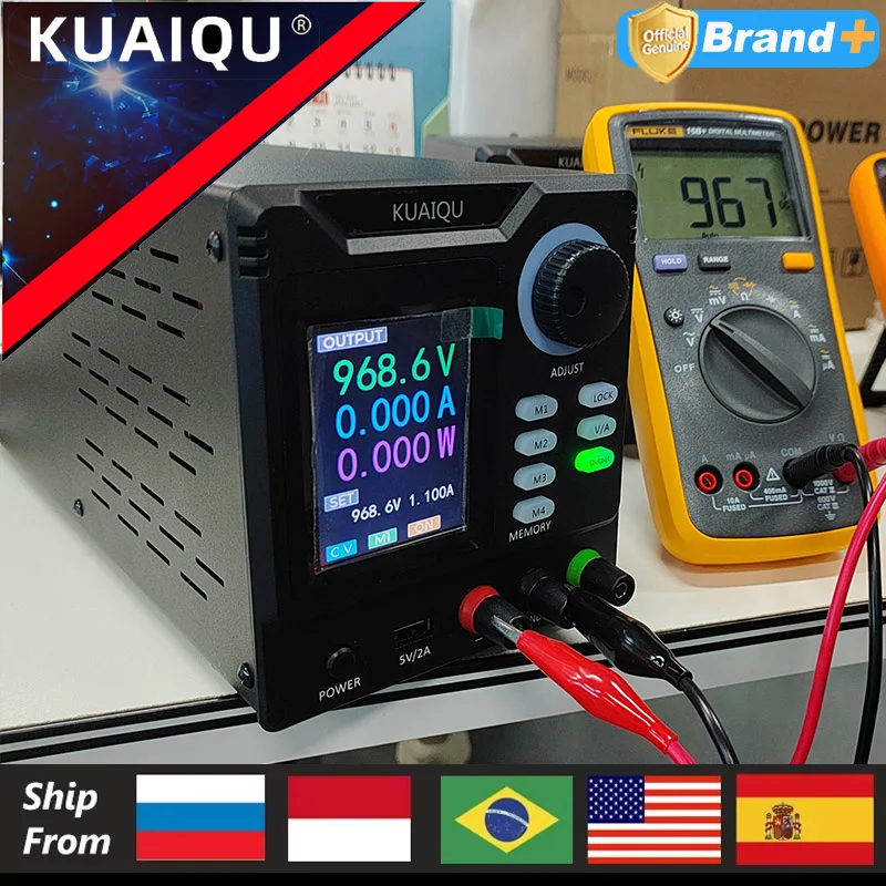 KUAIQU RS232/USB Programmable DC Power Supply Adjustable 1000V 400V 800V 600V1A 30V 10A 5A Memory Storage, Output, Software PC