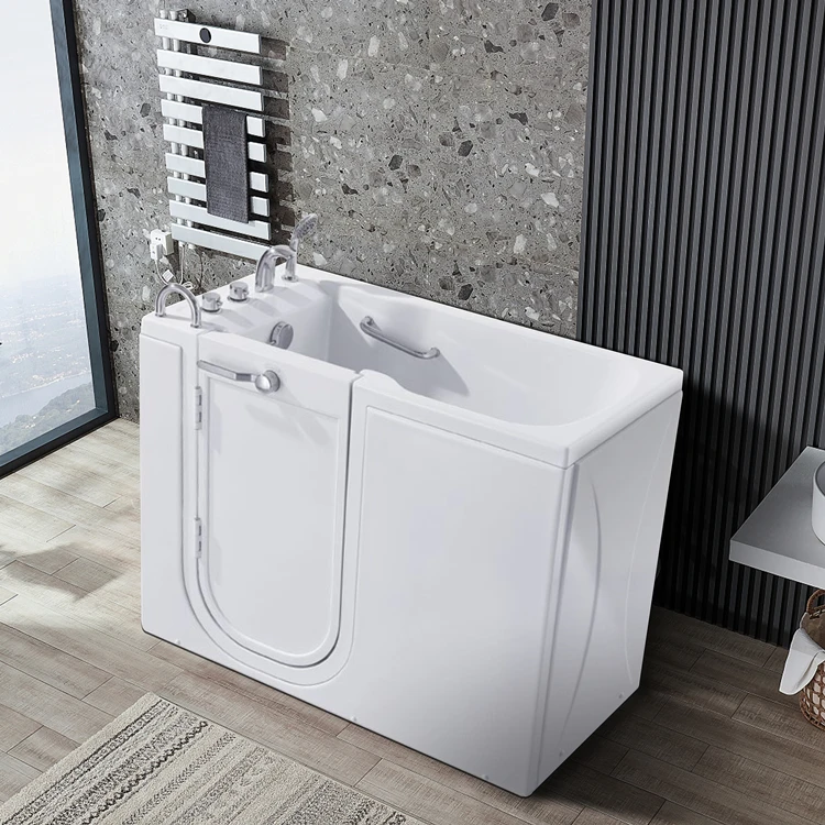 Air Bubble & Whirlpool Massage Bathtub With Seat Walk-in Tub Safe Walk In Bathtub