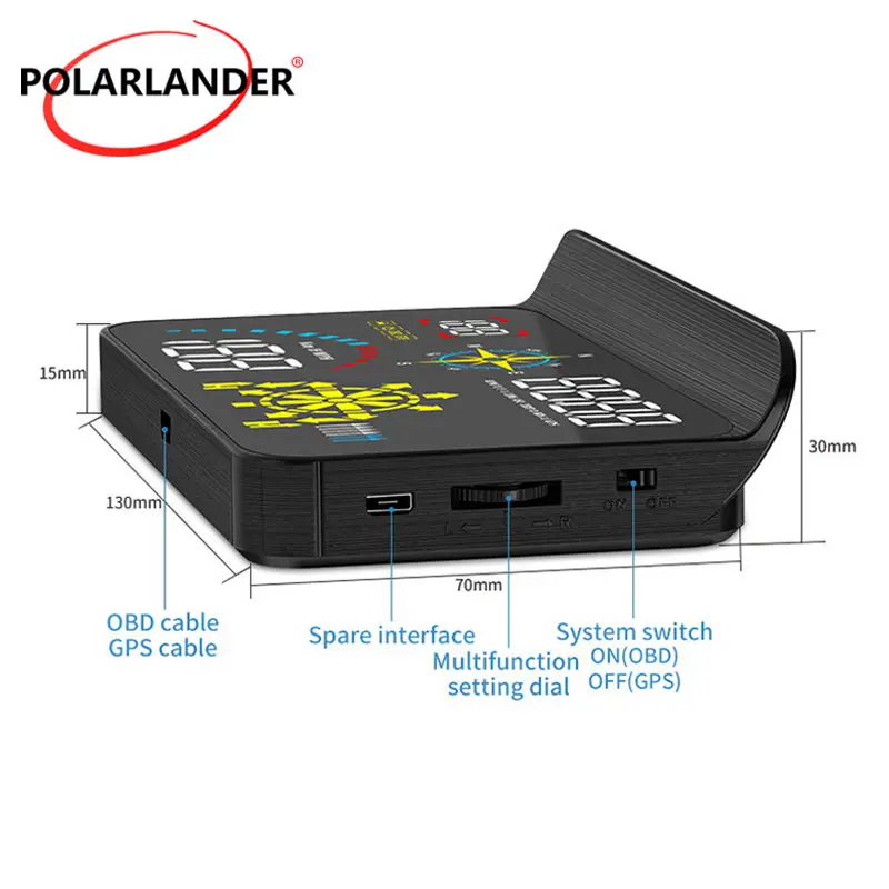 Q10 5.8 Inch Windshield HUD Projector OBD2 GPS Speedometer Fuel‑Consumption Fatigue Driving Reminder