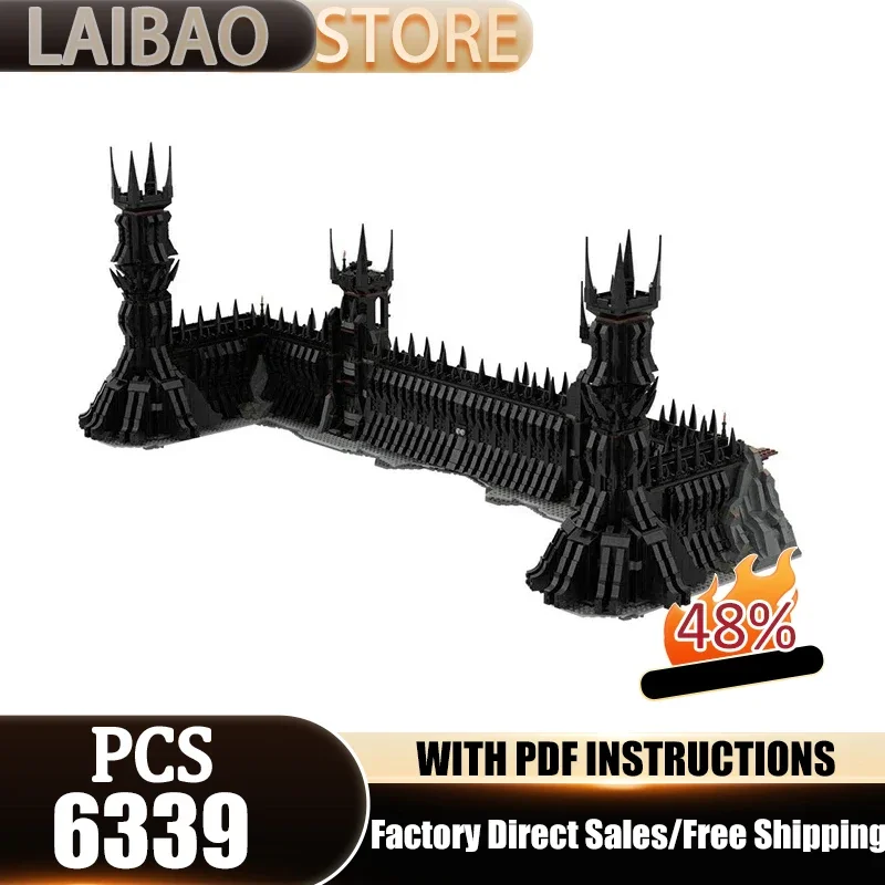 Magical Rings Movie Moc Building Blocks UCS Black Gate Model Technology Bricks DIY Assembly Street View Toys Gifts