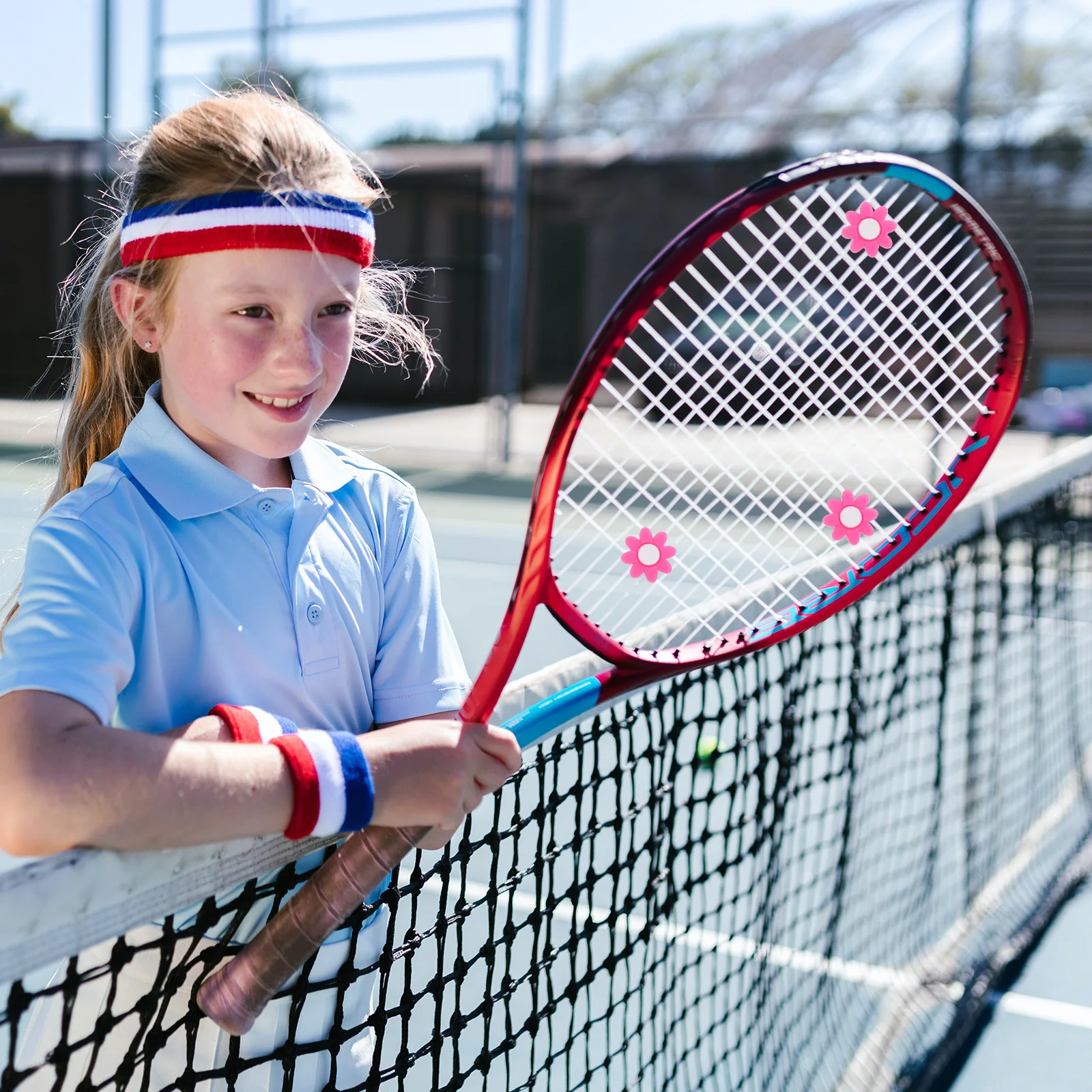 

5 шт., демпфер для теннисной ракетки, лепесток, шокирующий поглотитель, уменьшение вибрации, прочный силиконовый аксессуар для теннисной ракетки, стильный спортивный аксессуар