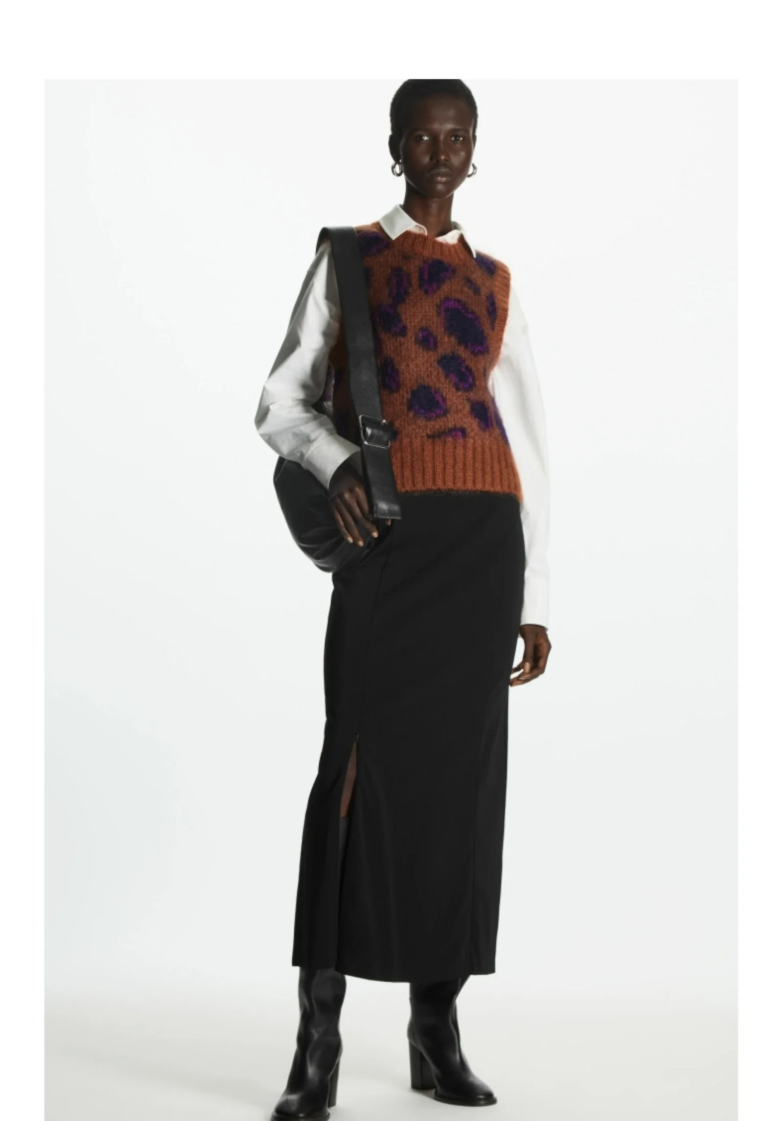 

Ethereal costume 2025 cos autumn new style of Ladies' casual fashion Fitted printed mohair blended vest
