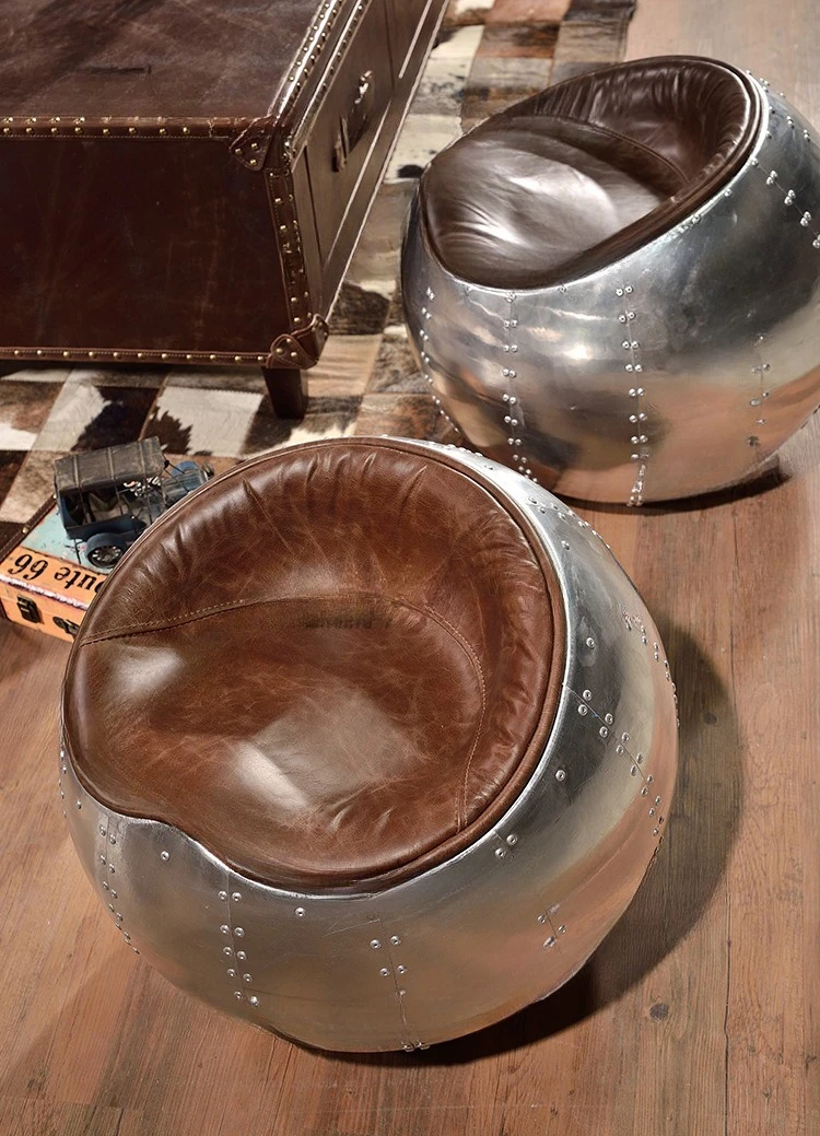 

Personalized aluminum leather rivet leather apple stool loft industrial style metal low shoe changing