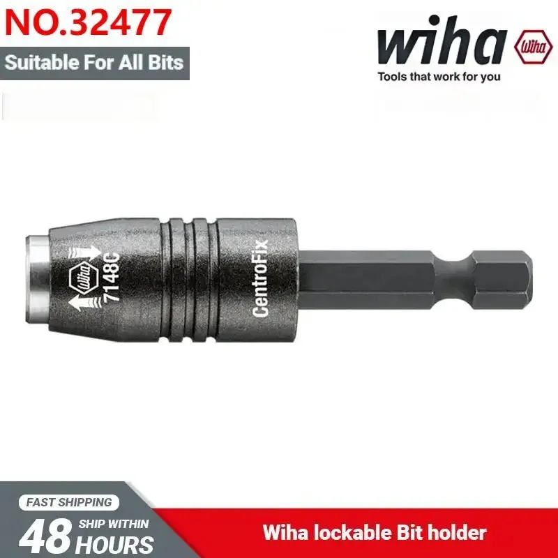 Wiha Tools NO.32477 Bit Holder 1/4'' CentroFix Mechanically Lockable 7148C 60mm 47Grams