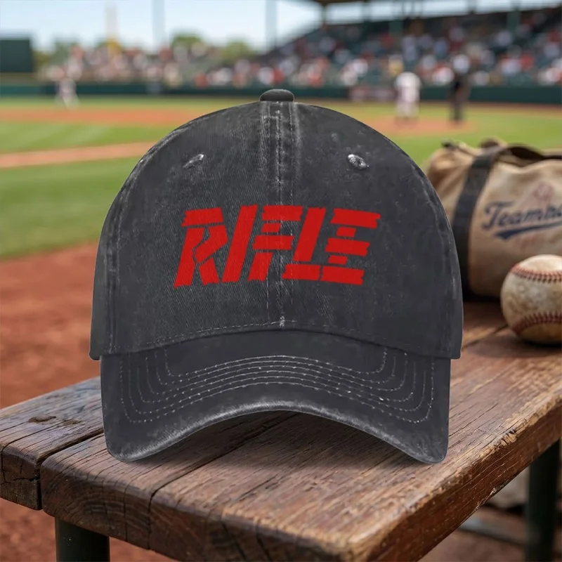 Exquisite Rifle Logo Washed Baseball Cap Adjustable Buckle Lightweight Breathable Unisex All Seasons Daily Travel Gift
