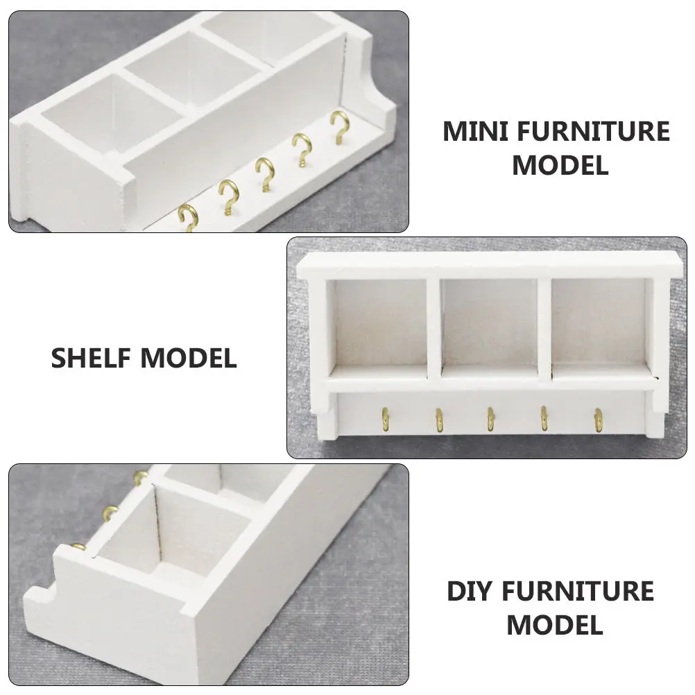 

1Pcs Fine Workmanship Wooden Mini Shelf for Dollhouse Miniature Furniture Decoration Lightweight Strong Mini House Accessory