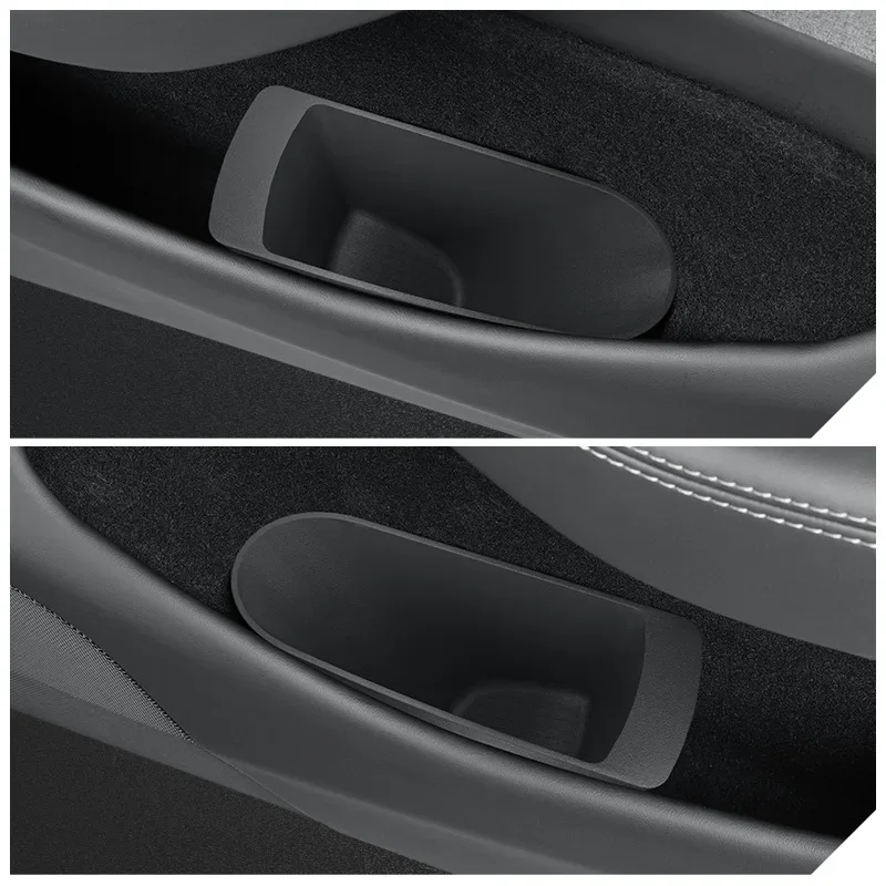 

For Tesla Model 3 Y 2025 Juniper Car Door Storage Box TPE Front Door Trash Can Organizer Debris Box 2PCS Garbage Can Accessories