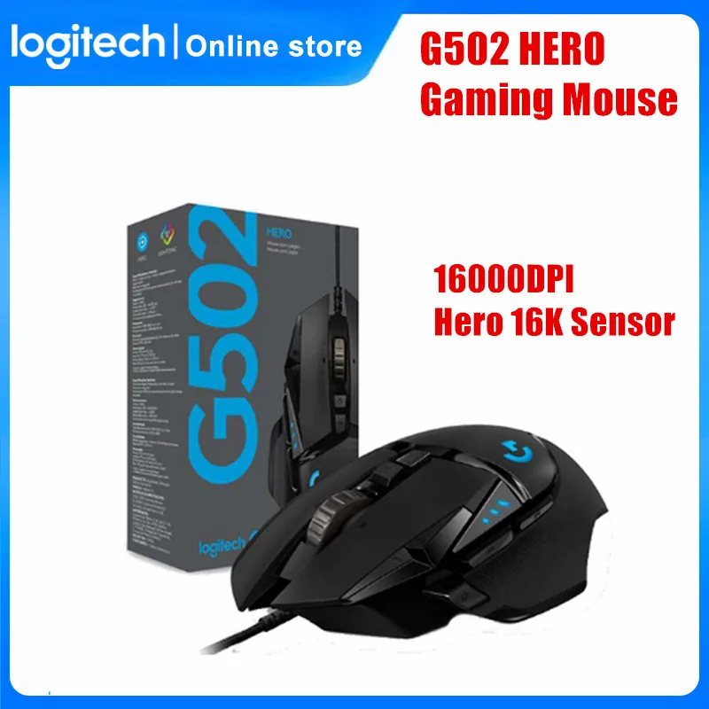 

Logitech G502 HERO RGB Professional Gaming Mouse 16000DPI Programming Mouse Adjustable Light Synchronizatio For Mouse Gamer