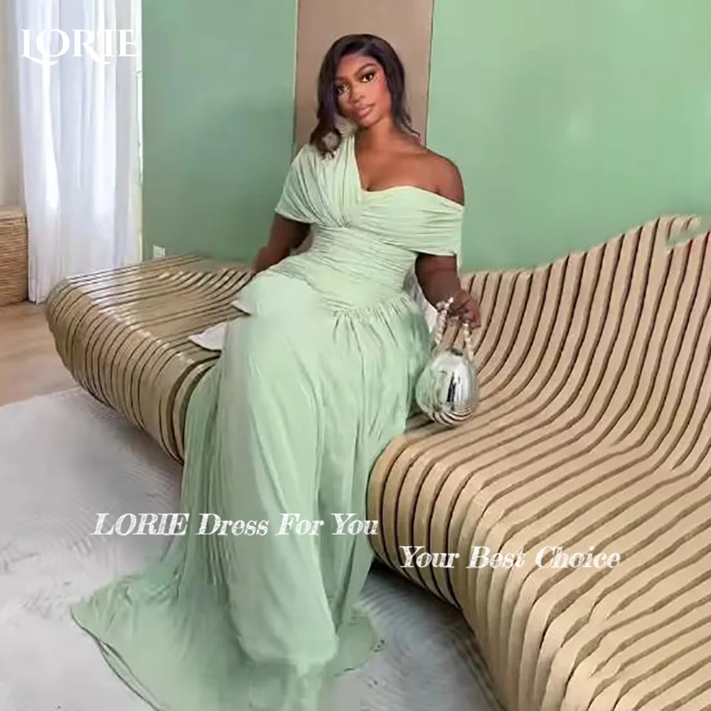 ชุดราตรี LORIE แบบเงางามสไตล์นางเงือก ดีไซน์หรูหรา สายเดี่ยว จับจีบด้านหลัง เปิดหลัง ทรงเอไลน์ สไตล์อาหรับ ชุดราตรีงานพรอม แต่งระบาย ชุดเดรสงานปาร์ตี้ รับตัดตามสั่ง