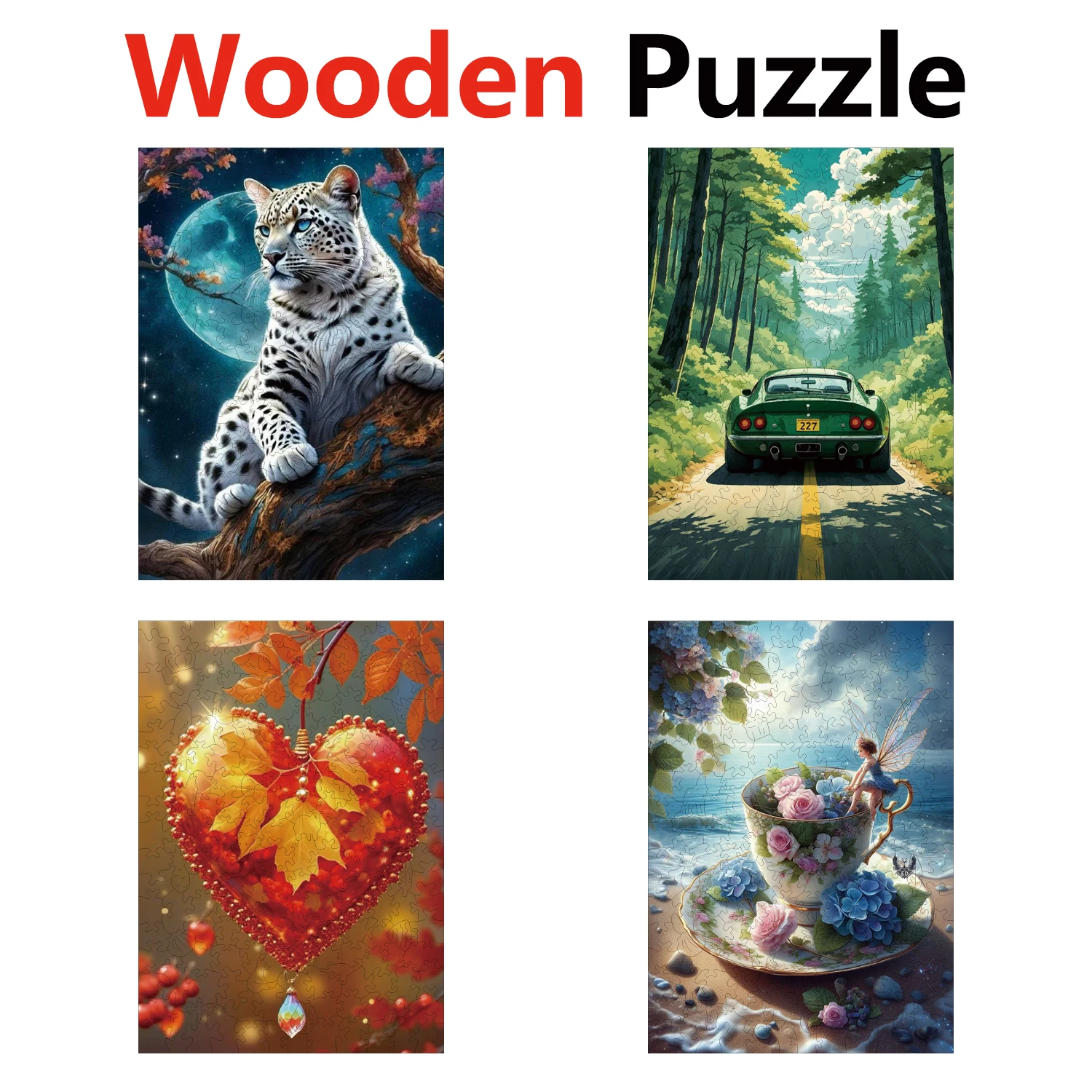 

Leopard Car Love Cup Puzzles High Quality Jigsaw Puzzle Wooden Puzzle Best Christmas Gift