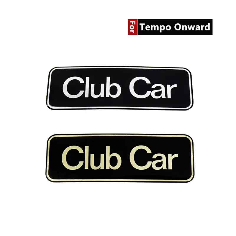 Club Car GOLD and white Front Emblem Decal NamePlate Genuine Fits ALL Tempo & Onward   OEM 47605590001