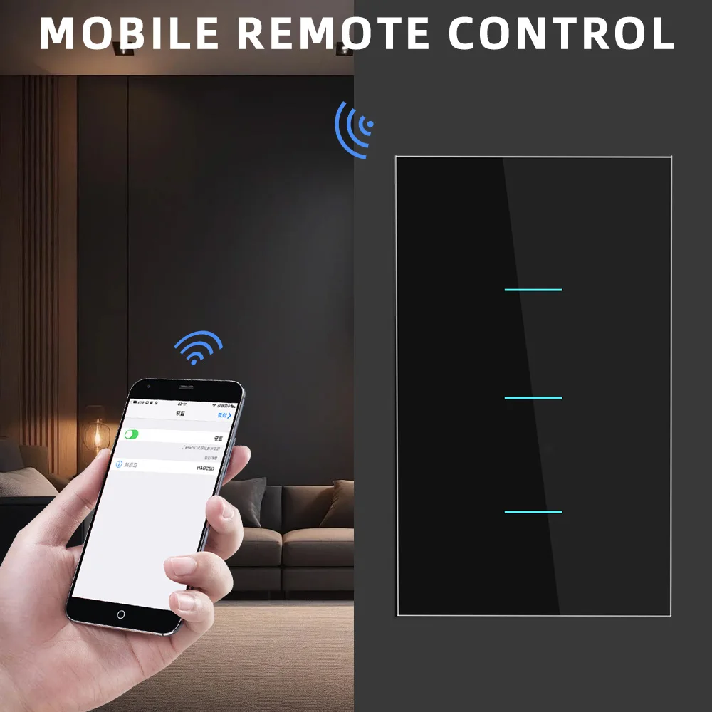 Tuya US WiFi Smart Switches 1/2/3 Gang Light WiFi Interruptor táctil Funciona con Alexa Google Home