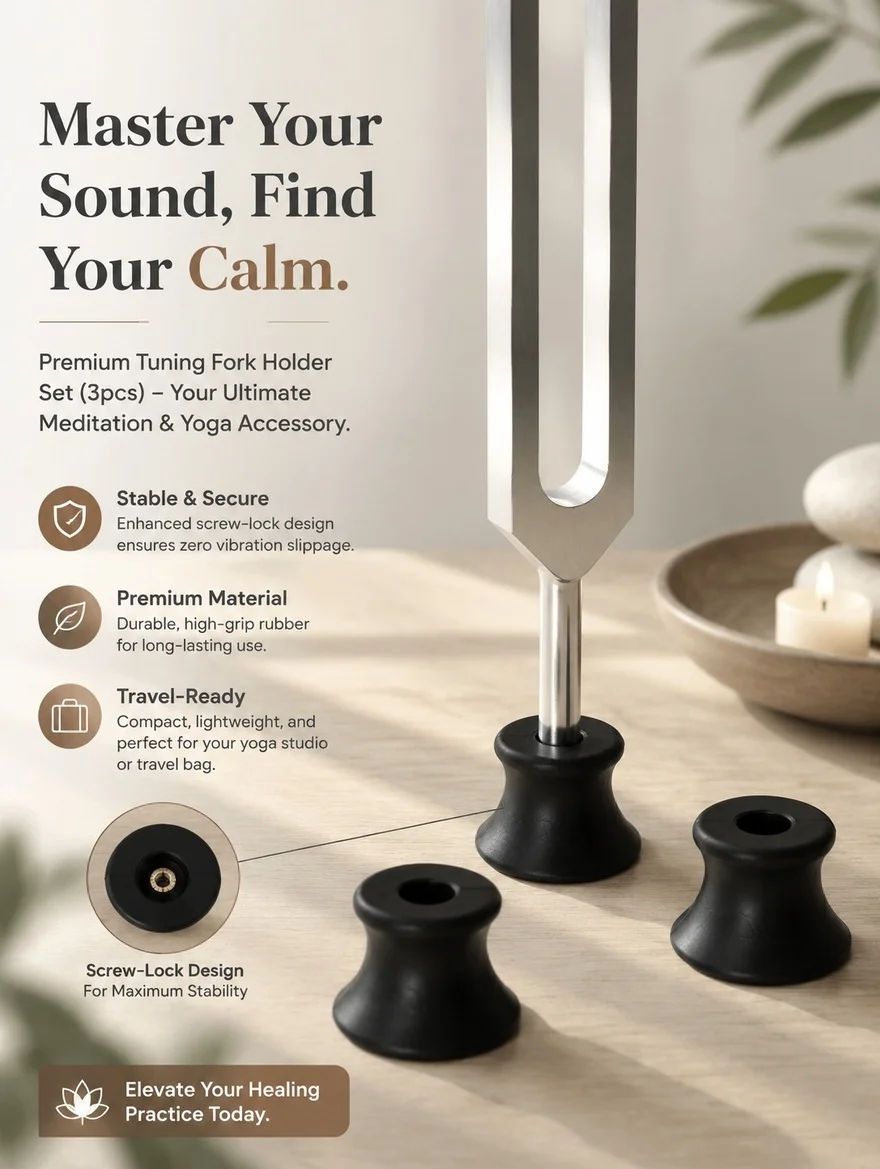 3Pcs Meditation Tuning Fork Holder Rubber Base Stable Organizer for Yoga Sound Therapy Home Accessories Meditation Tuning Fork