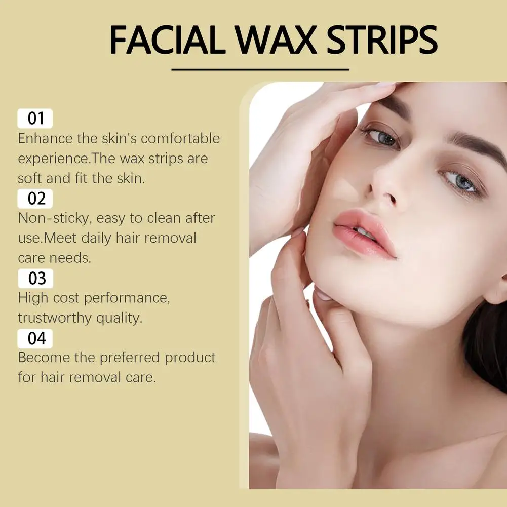 20 pièces bandes de cire épilation du visage bandes de cire épilation du visage des femmes bandes de cire douce et rapide pour les sourcils du visage