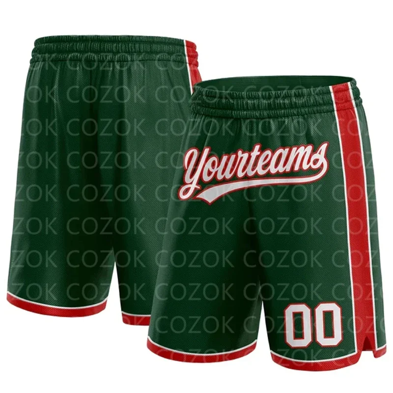 Custom Dark Green Authentic Basketball Shorts 3D Printed Men Shorts Your Name Mumber Quick Drying Beach Shorts