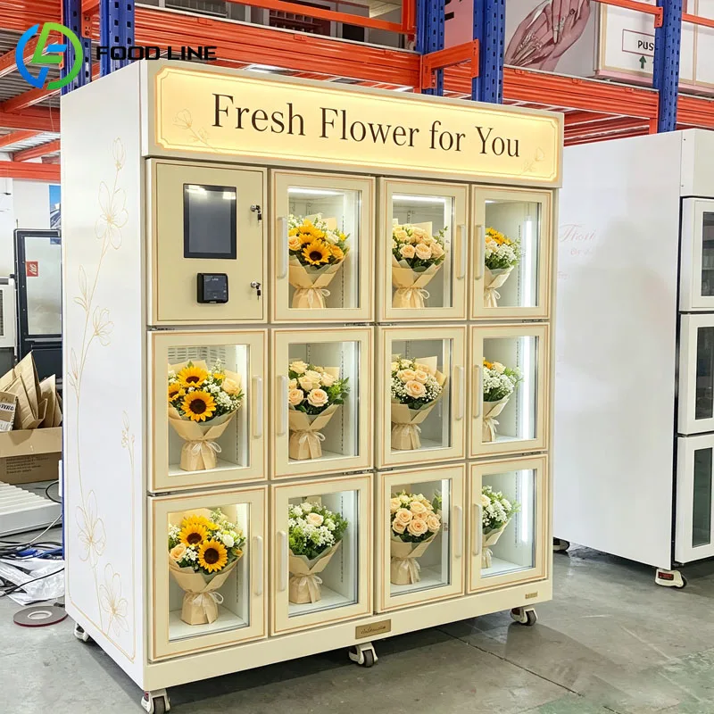 Bouquet Vending Machine Automatic Flower Kiosk Smart Dispenser Fresh Floral Retail Store Customized