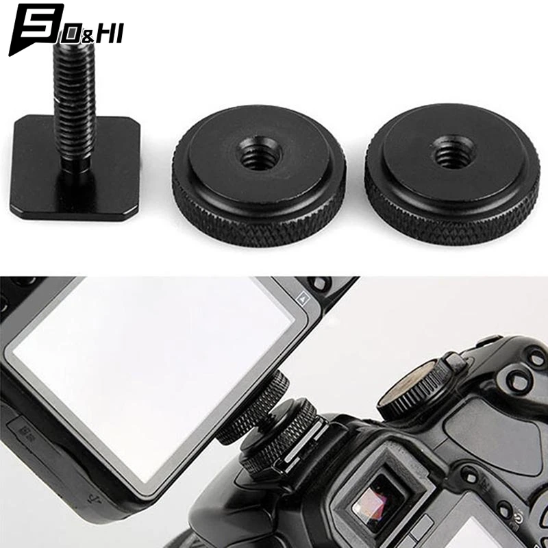 1/4 Double Conversion Screw Flash Metal Hot Shoe Mounts Camera Flash Adapter Upgrade Photography 2-in-1 General Components Tools