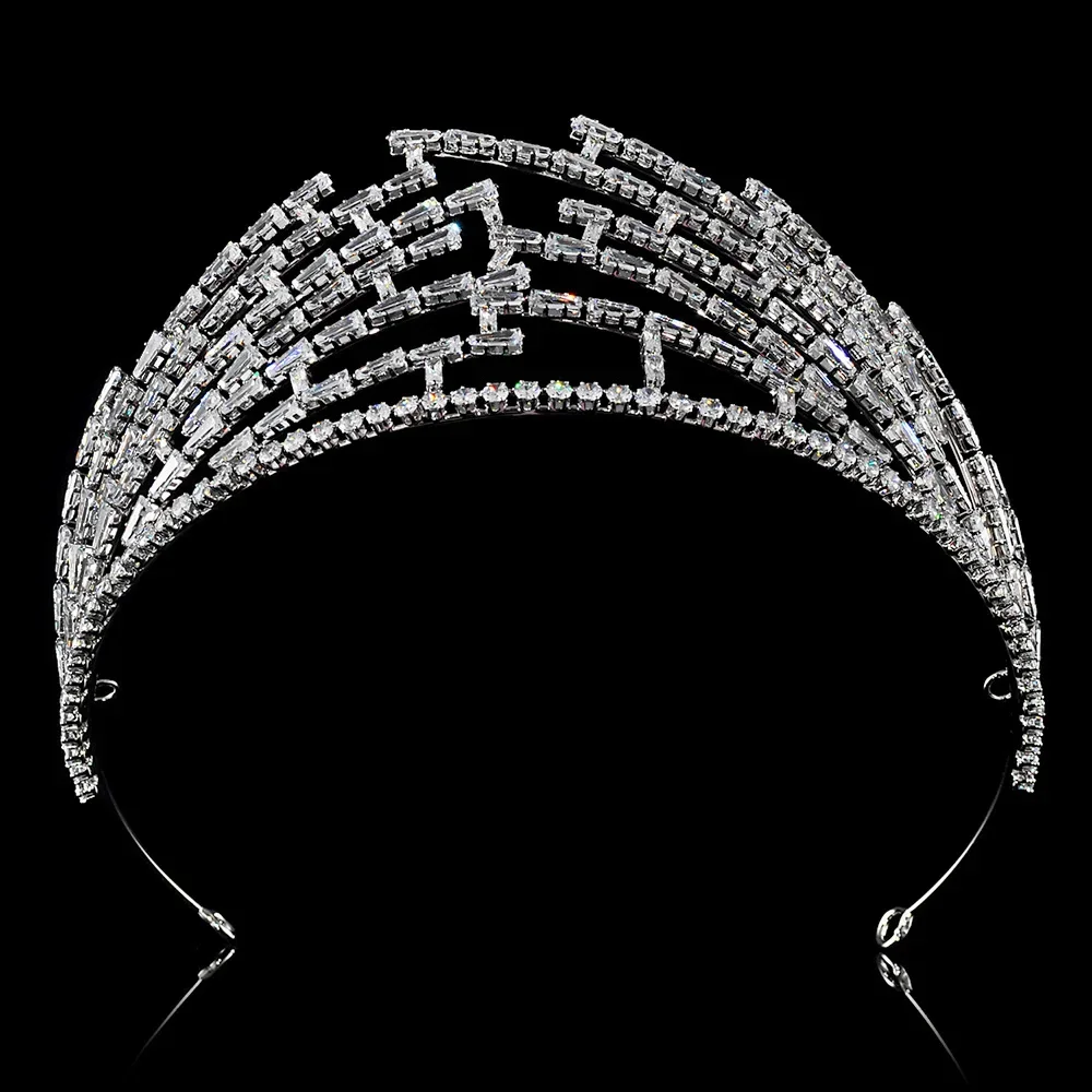 Baroque Tiaras Crowns For Wedding Bridal Hair Jewelry Headpiece Zirconia Leaf Queen Princess Crowns Women Diadem Bride Headdress