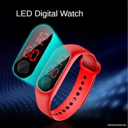 Led Screen Digital Watch Fitness Sports Electronic Digital Watch Bracelet Single Button Control Wristwatches Women Men Watches