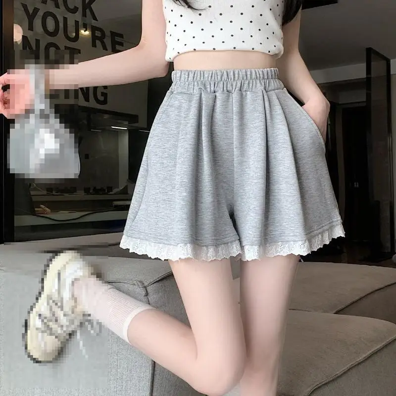 Lace Lace Women's Casual Shorts Summer Korean Version Teenage Loose Home Sports Pants Student Pants Comfortable and Versatile