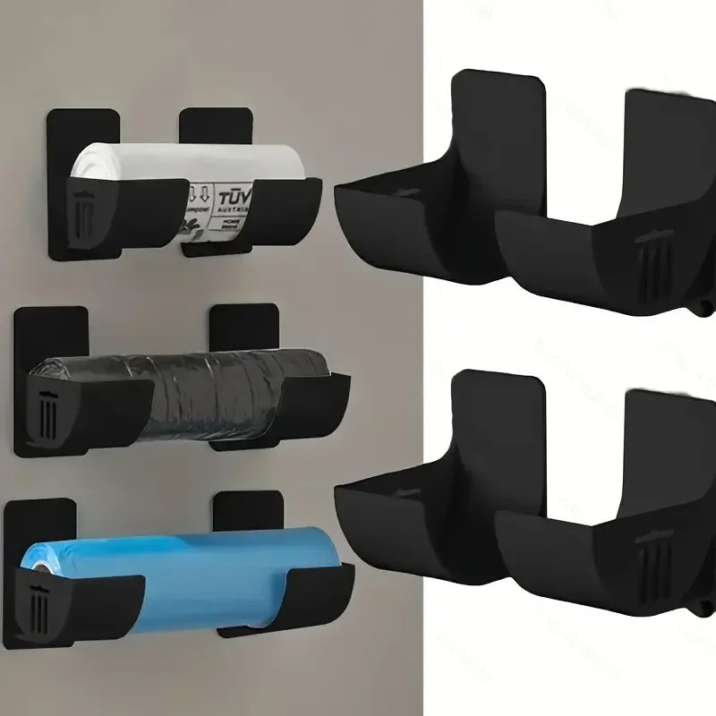 4-حزمة رف تخزين خالٍ من اللكمات المطبخ البلاستيك التفاف كيس النفايات خزانة تخزين الرف الثلاجة الجانب تخزين الرف #5